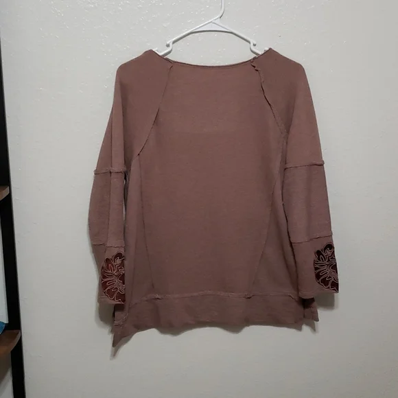 Soft Surroundings Patchwork Pullover Sweater, Color brown Velvet Size XS - Picture 9 of 14